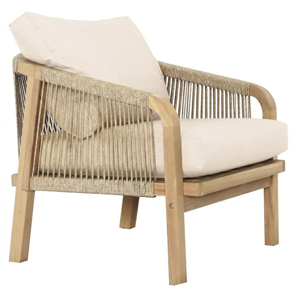 OUTLIV. Amelie Loungeset inkl. Loungetisch Akazie/Rope/Spun Polyester