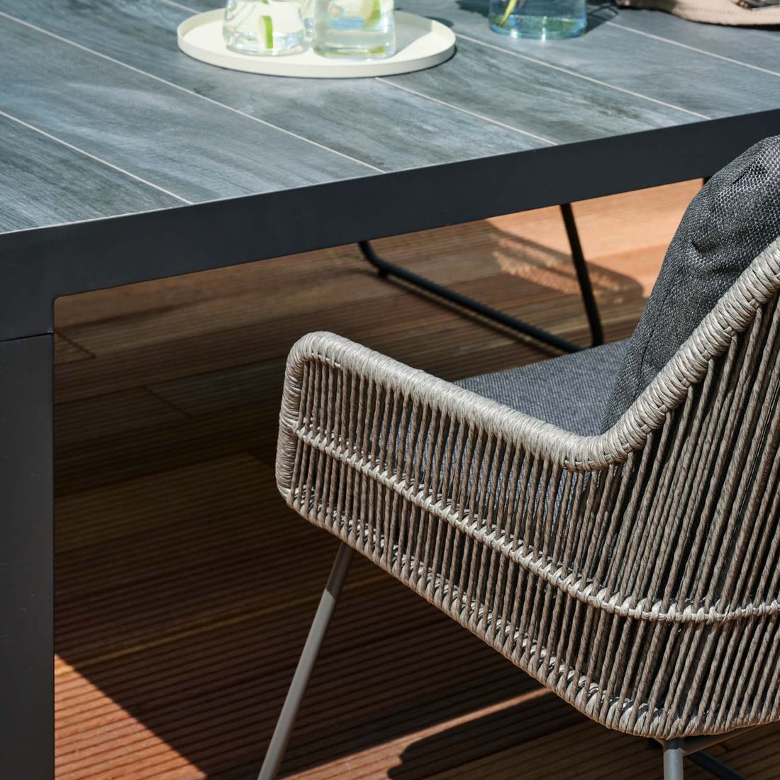 Siena Garden Kansas Gartenmöbel-Set M (4 Plätze) Tisch 160x90cm