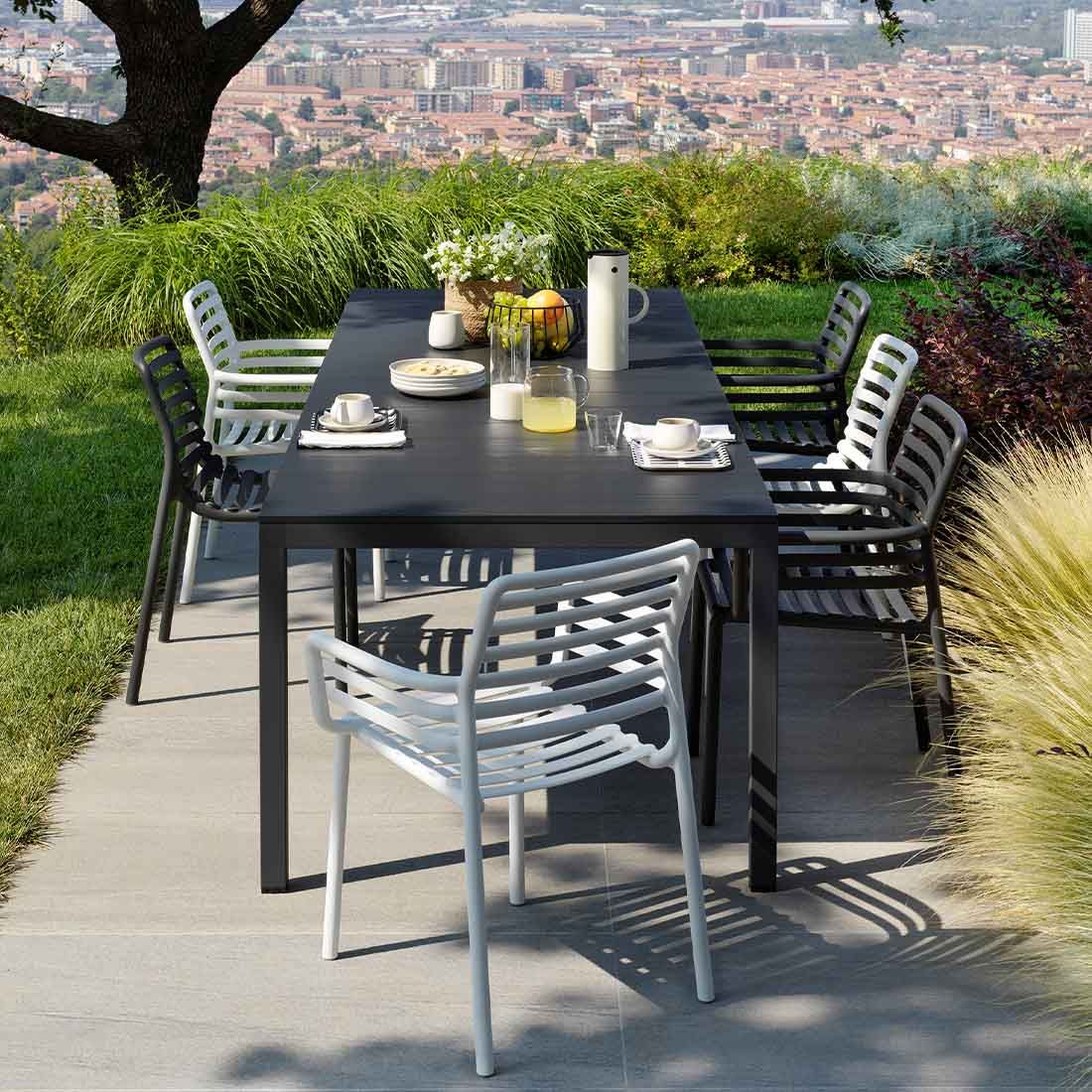 Nardi Doga Gartenmöbel-Set L (6 Plätze) Tisch 140/210x85cm