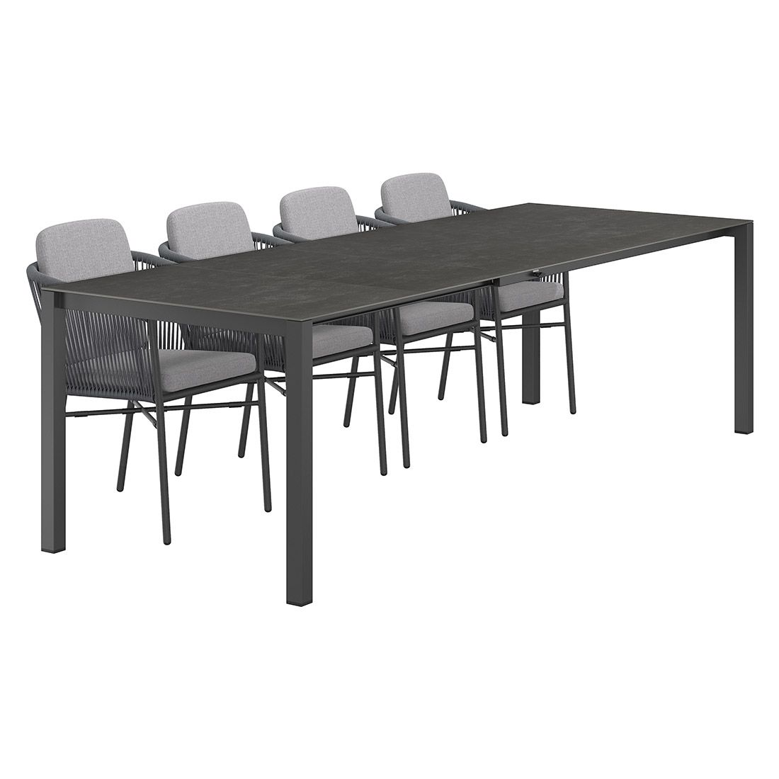 OUTLIV. Ohio Gartenmöbel-Set M (4 Plätze) Tisch 160/217/267x91cm