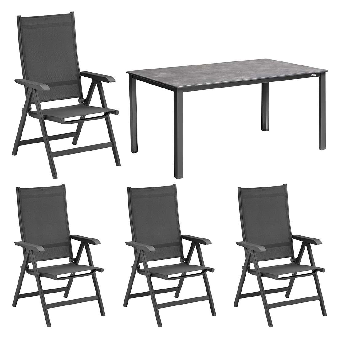 Kettler Basic Plus Gartenmöbel-Set M (4 Plätze) Tisch 160x90cm