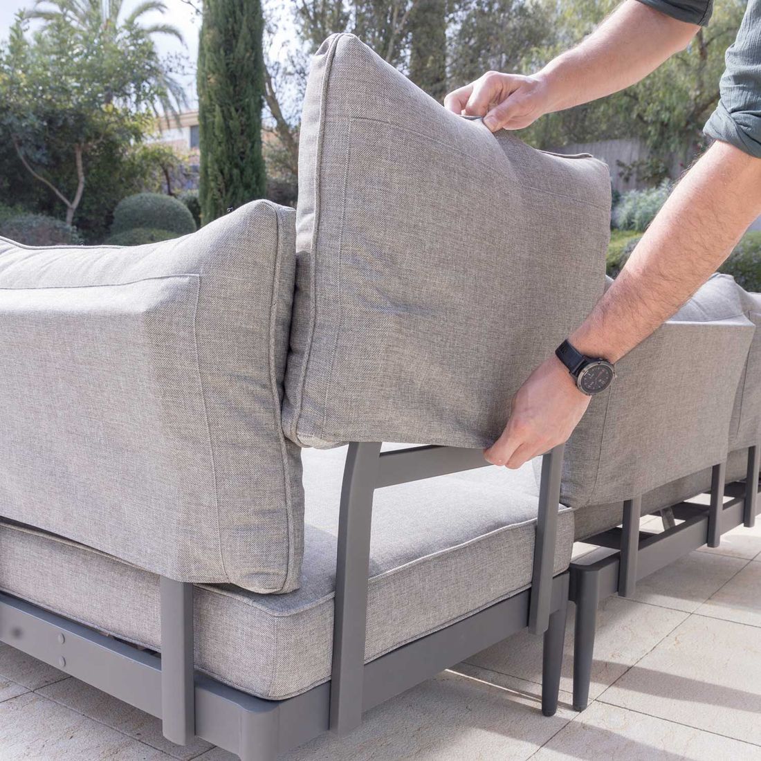 LifestyleGarden Topaz Gartenloungesofa Aluminium/Olefin