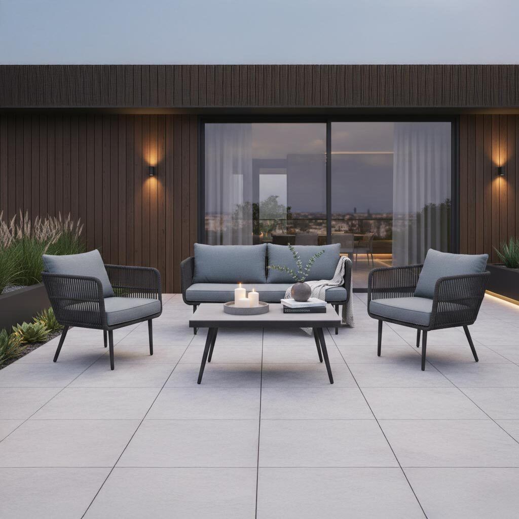 LC Garden Saigon Loungeset inkl. Loungetisch Stahl/Rope/Polyester