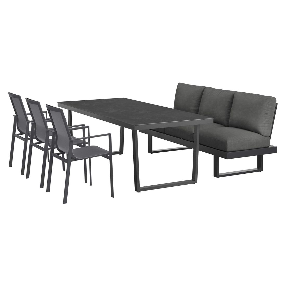 OUTLIV. Atlanta Gartenmöbel-Set L verstellbar (6 Plätze) Tisch 220x100cm