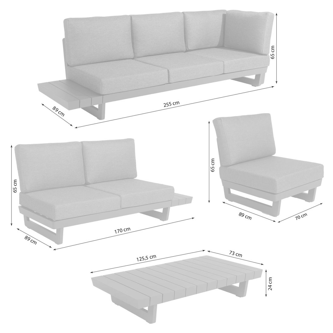 OUTLIV. Lana Ecklounge inkl. Loungetisch Aluminium/Olefin