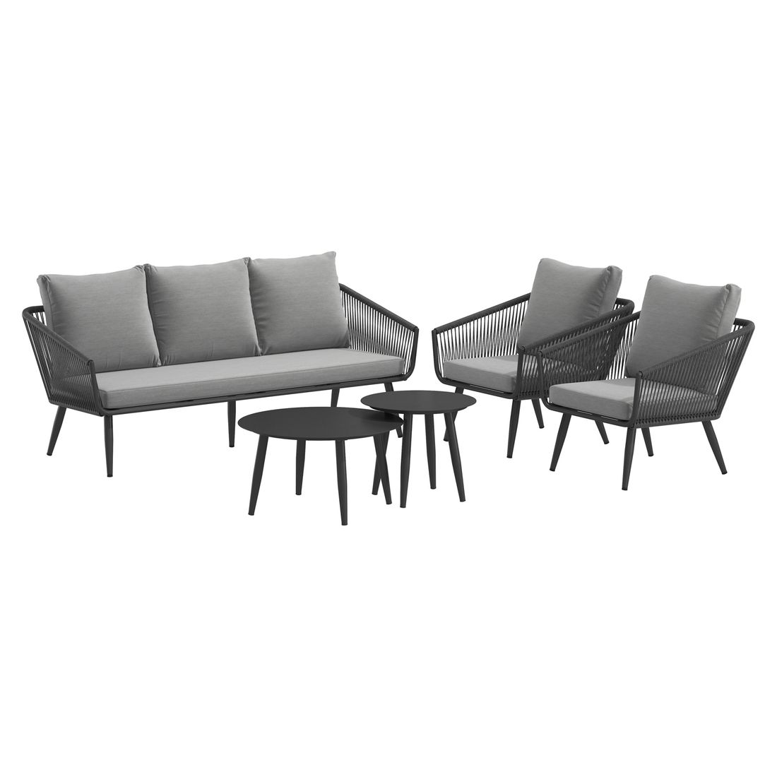 OUTLIV. Alex Loungeset inkl. Loungetische Aluminium/Rope/Olefin