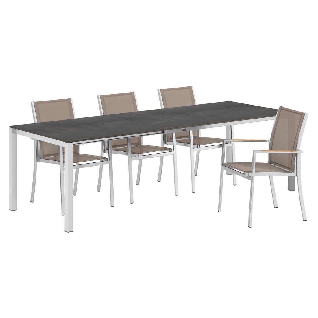 OUTLIV. Oviedo Gartenmöbel-Set 5-tlg. Tisch 160/217/267x92cm