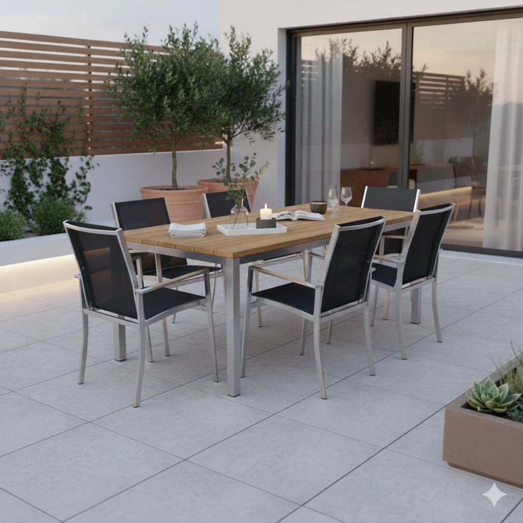 OUTLIV. Oviedo Gartenmöbel-Set L (6 Plätze) Tisch 200x100cm