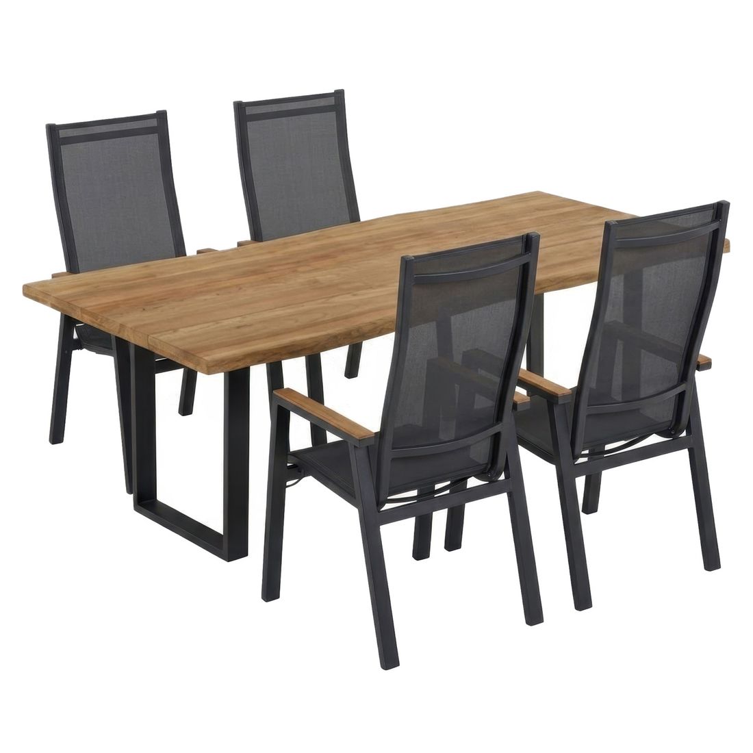 Siena Garden Rondo Gartenmöbel-Set M (4 Plätze) mit OUTLIV. Tisch 200x100 cm