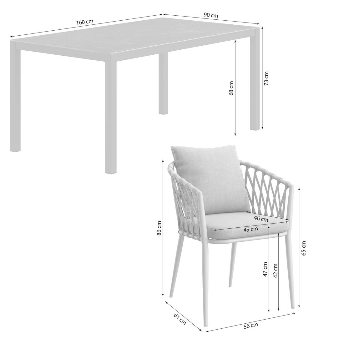 LC Garden Sunrepo Gartenmöbel-Set mit OUTLIV. Tisch
