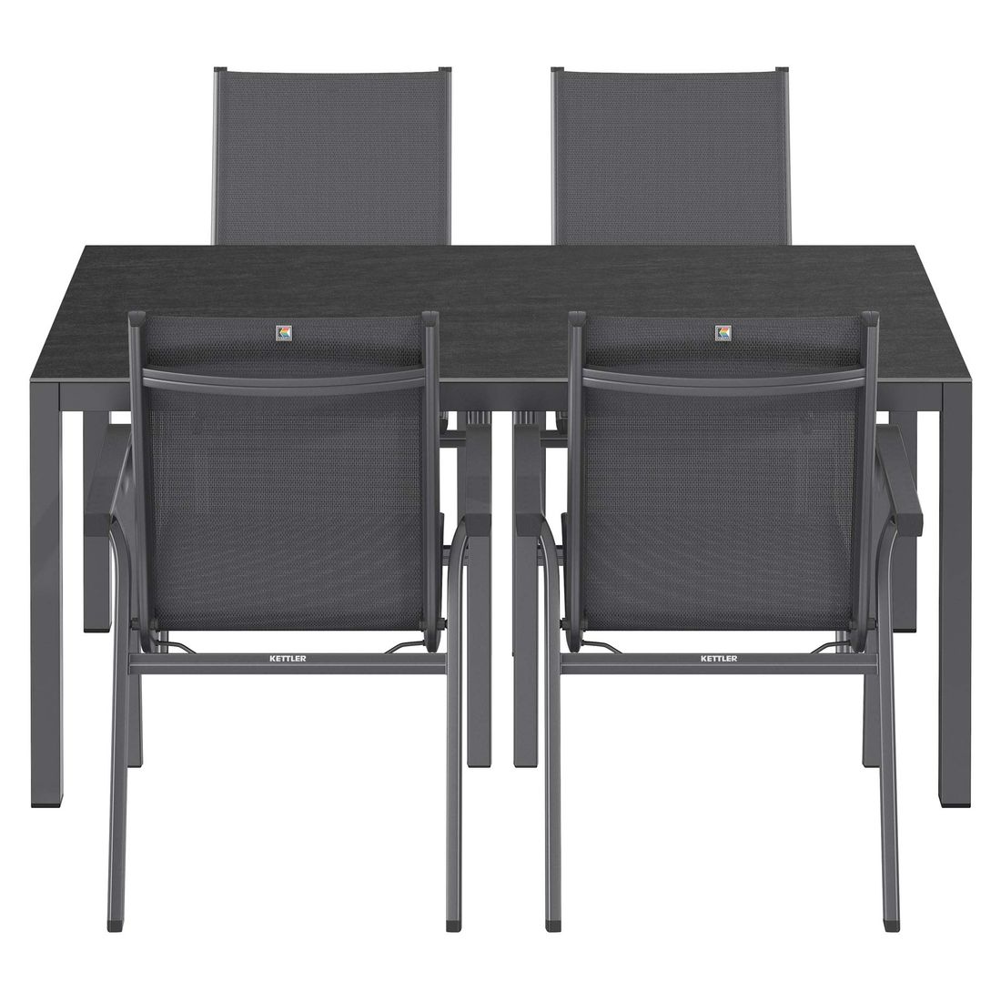 Kettler Basic Plus Gartenmöbel-Set 5-tlg.+Tisch 160x90cm