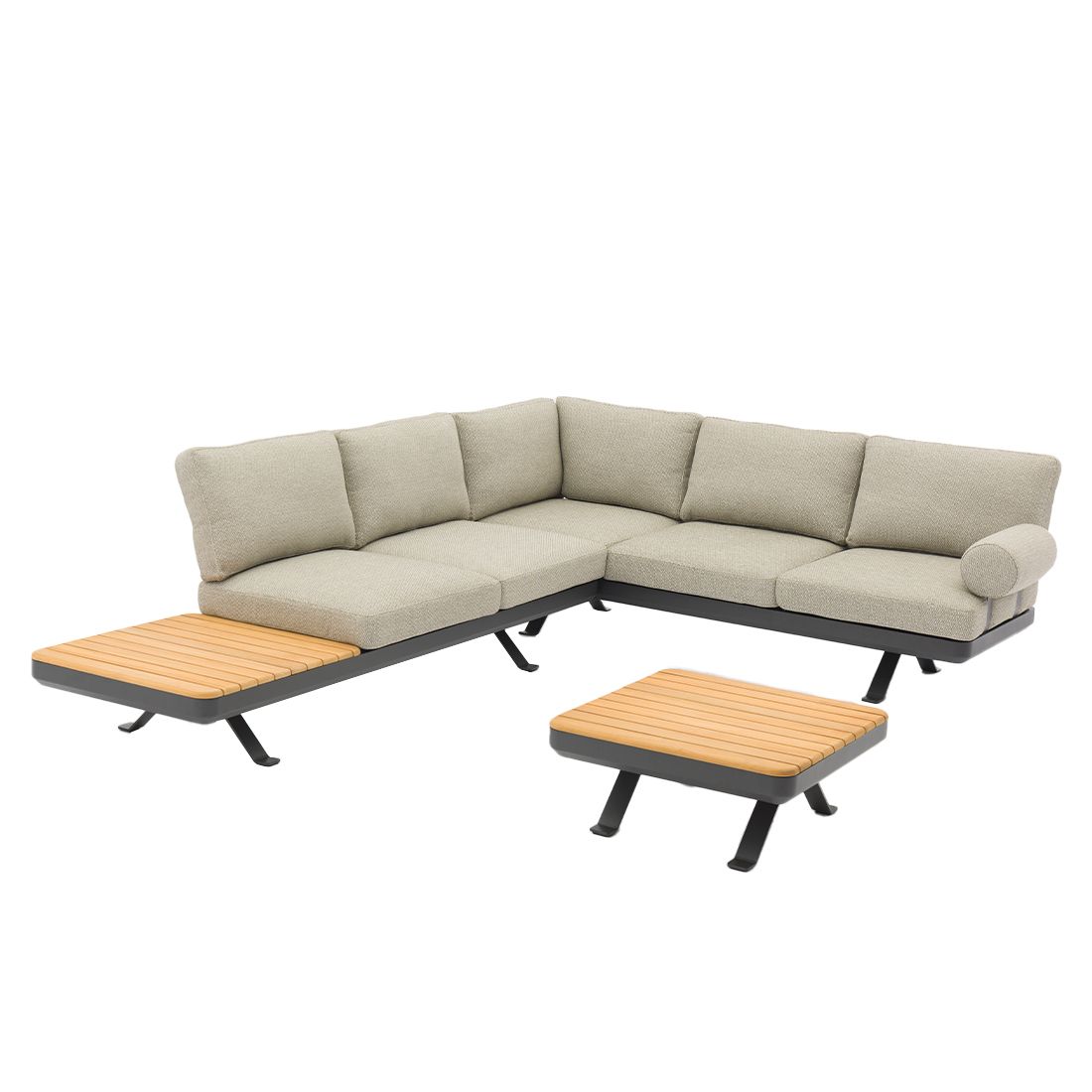 Zebra Sky Ecklounge verstellbar inkl. Loungetisch Aluminium/Sunproof