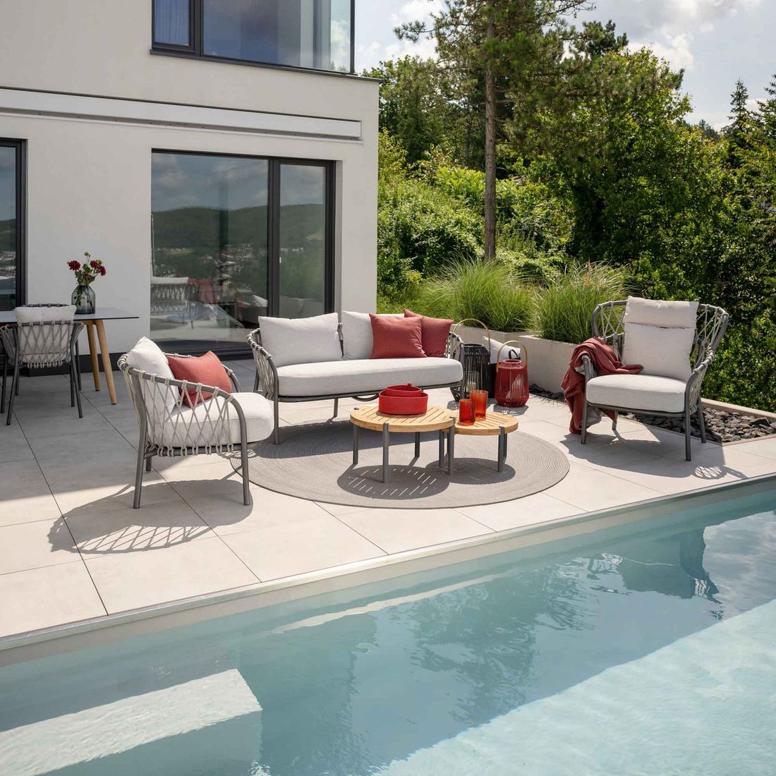 Stern Klea Loungesessel Aluminium/Rope/Outdoorstoff