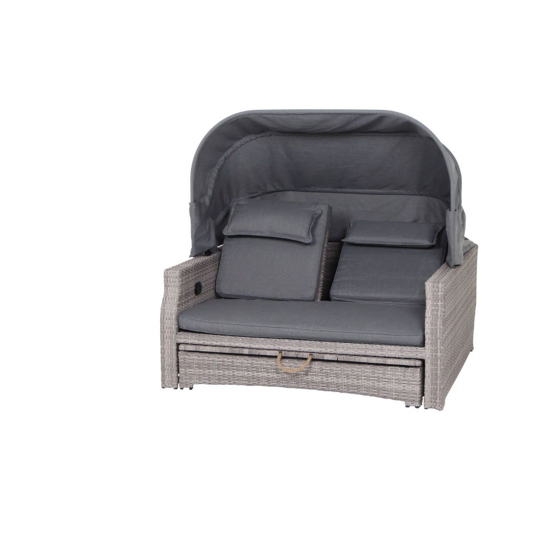 Siena Garden Lobos II Daybed verstellbar Geflecht/Textil inkl. Kissen