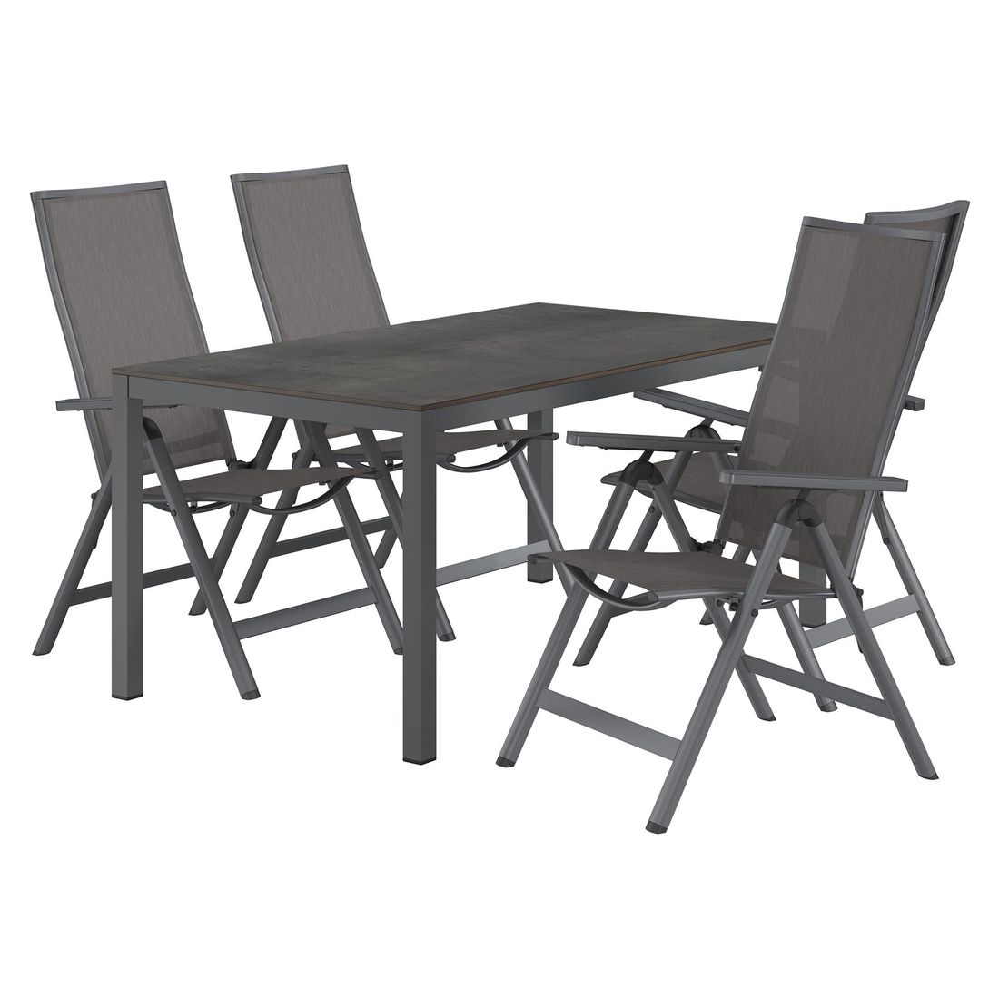 OUTLIV. Jacob Gartenmöbel-Set M verstellbar (4 Plätze) Tisch 160x90cm