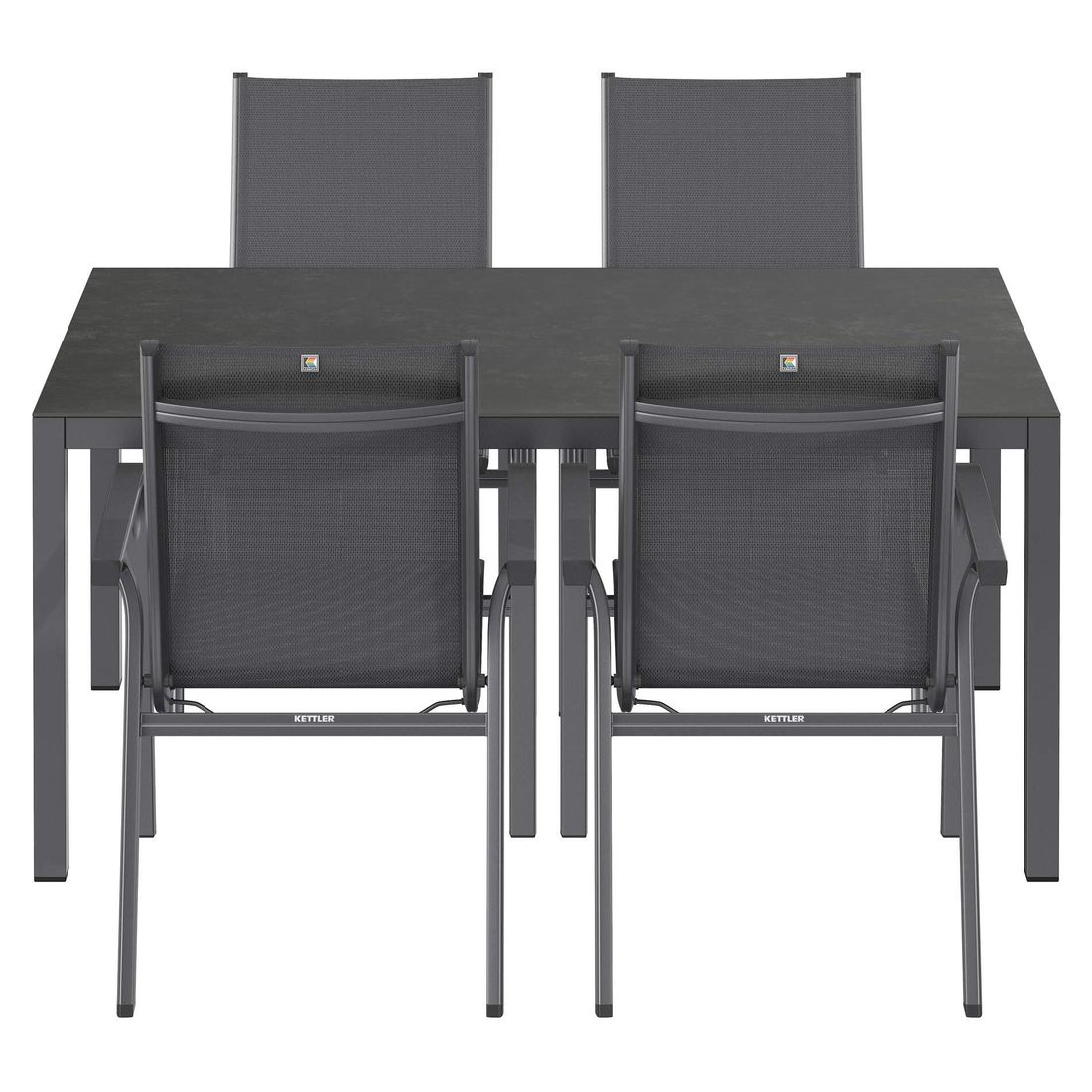 Kettler Basic Plus Gartenmöbel-Set M (4 Plätze) mit OUTLIV. Tisch 160x90cm