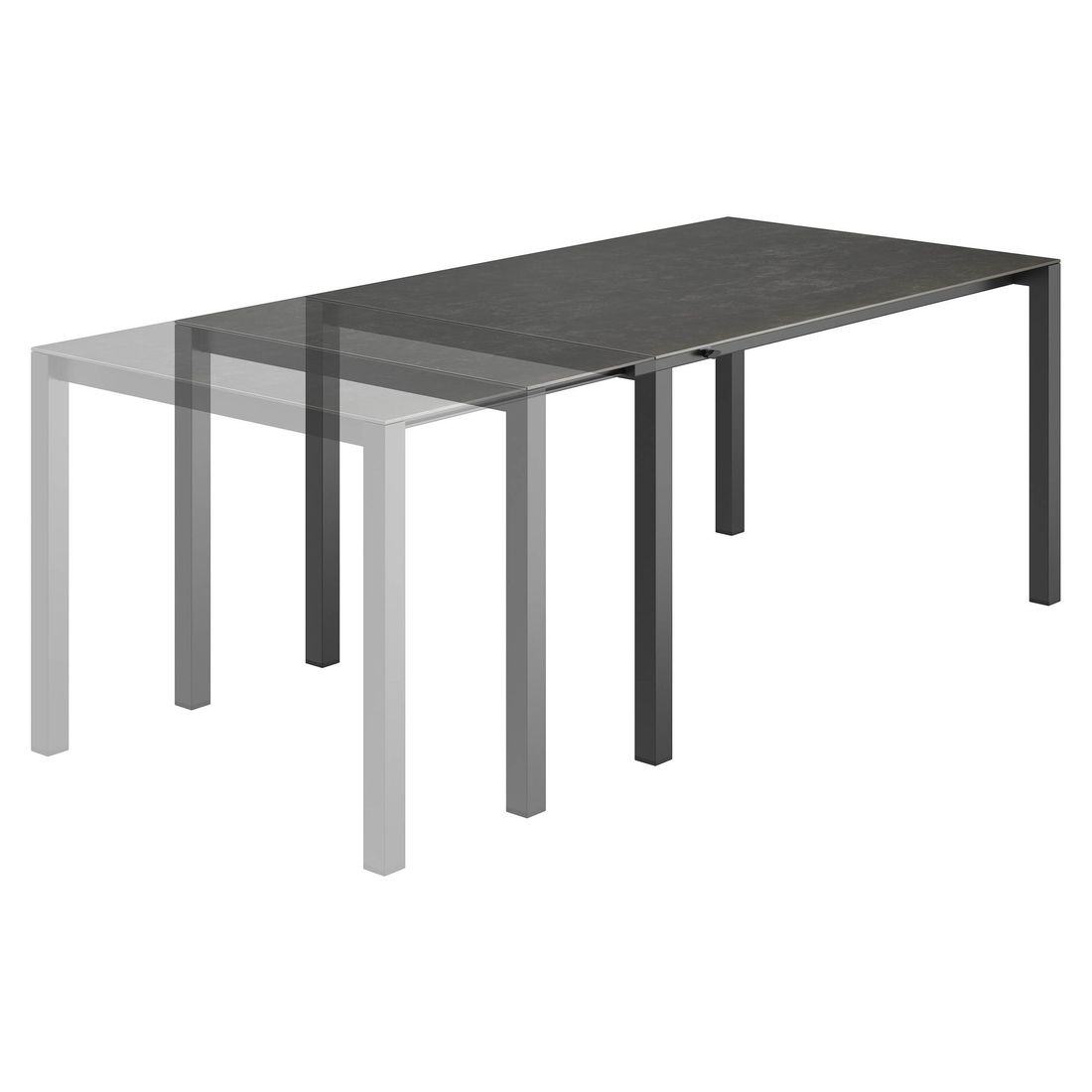 OUTLIV. Ausziehtisch 140/210x70cm Edelstahl/Glaskeramik