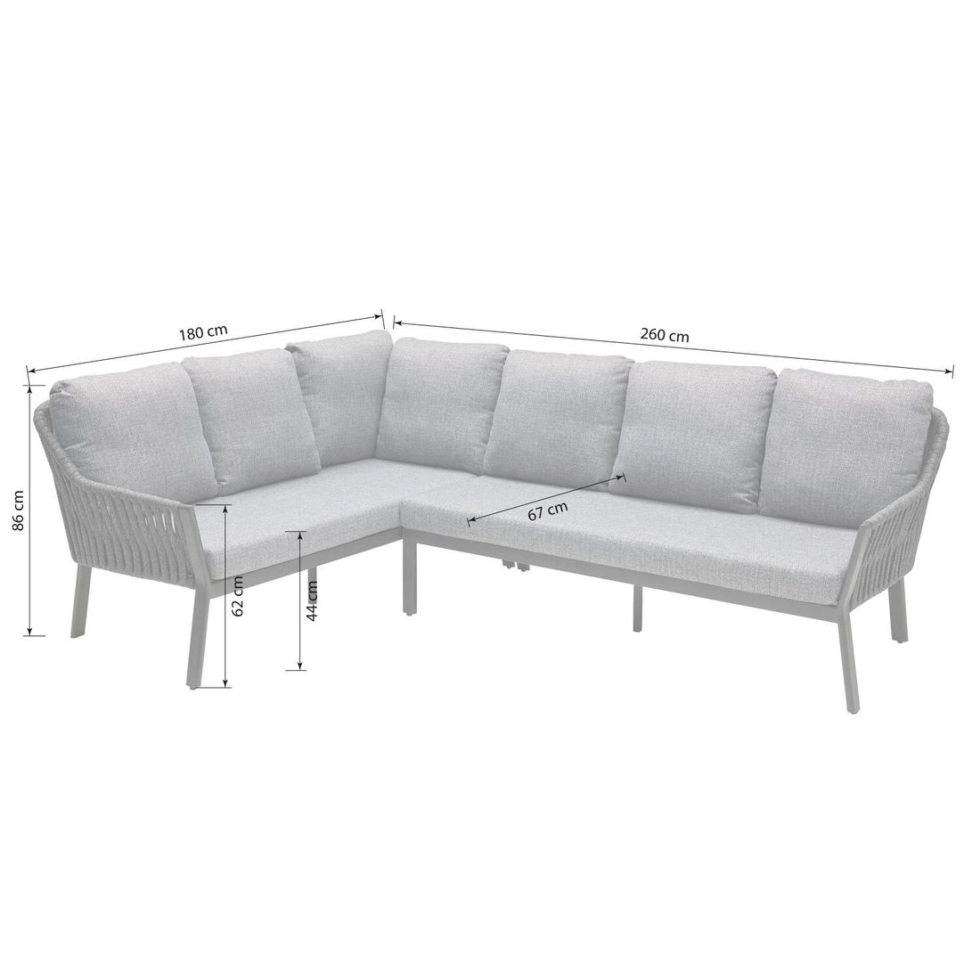LC Garden Sofano Dininglounge Aluminium/Rope/Olefin