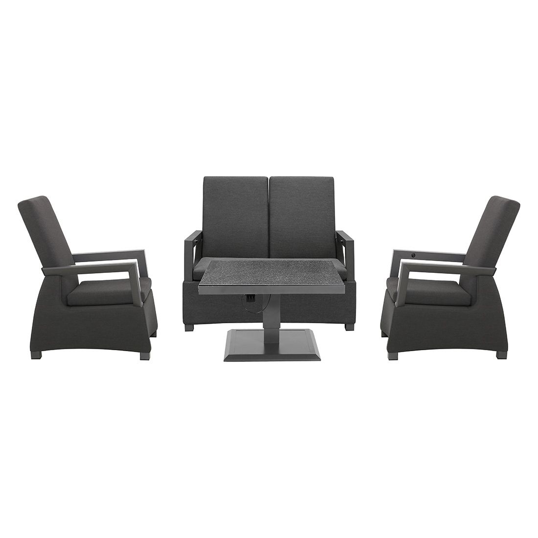 OUTLIV. Malaga Diningsofa verstellbar Aluminium/Sunbrella