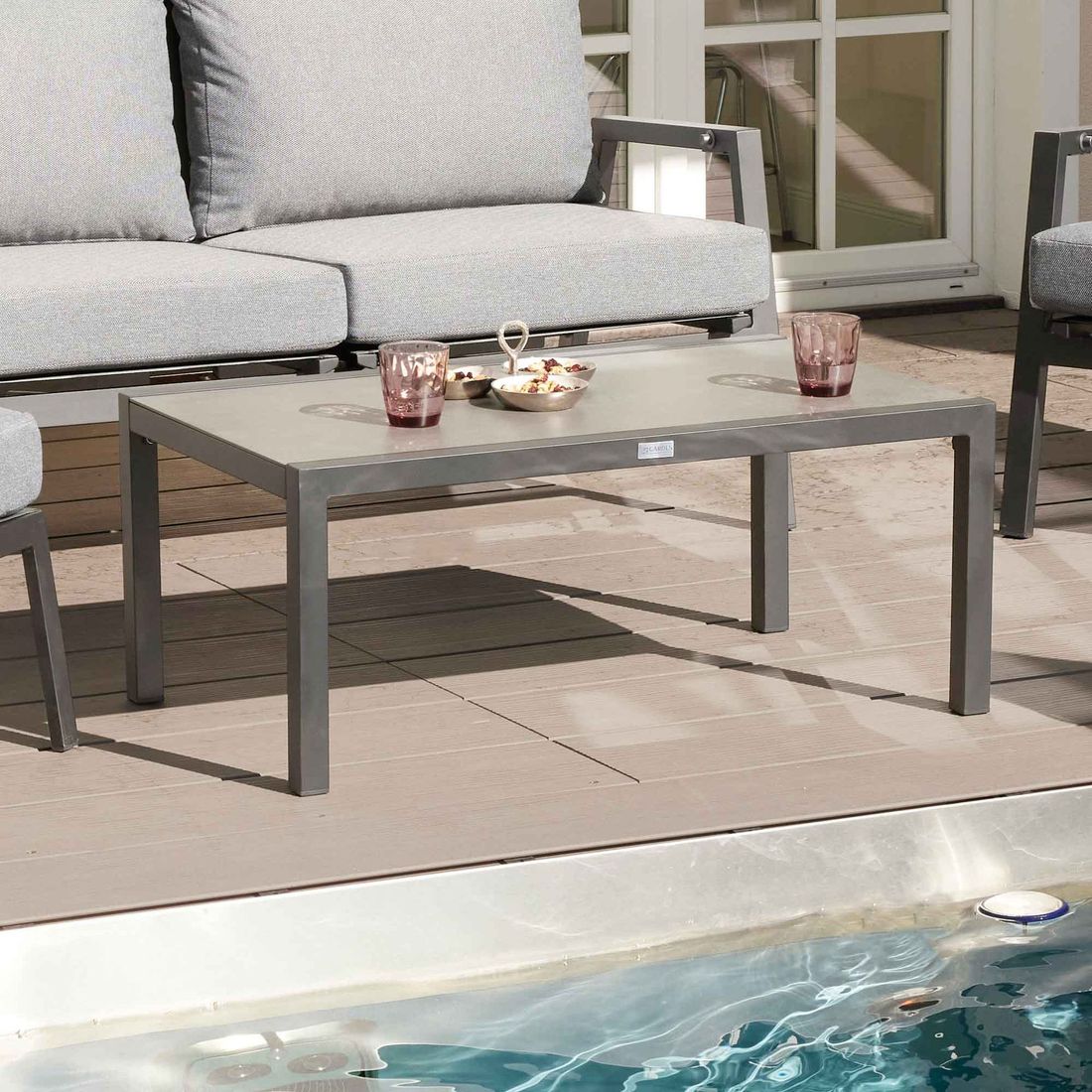 LC Garden Sondrino Loungetisch 100x60cm Aluminium/Glaskeramik