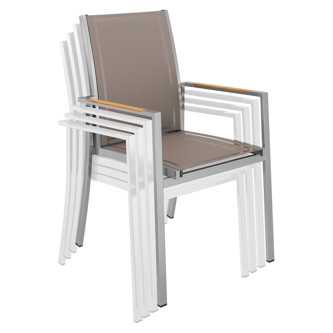 OUTLIV. Oviedo Gartemöbelset 5-tlg. mit Tisch 160x90 cm