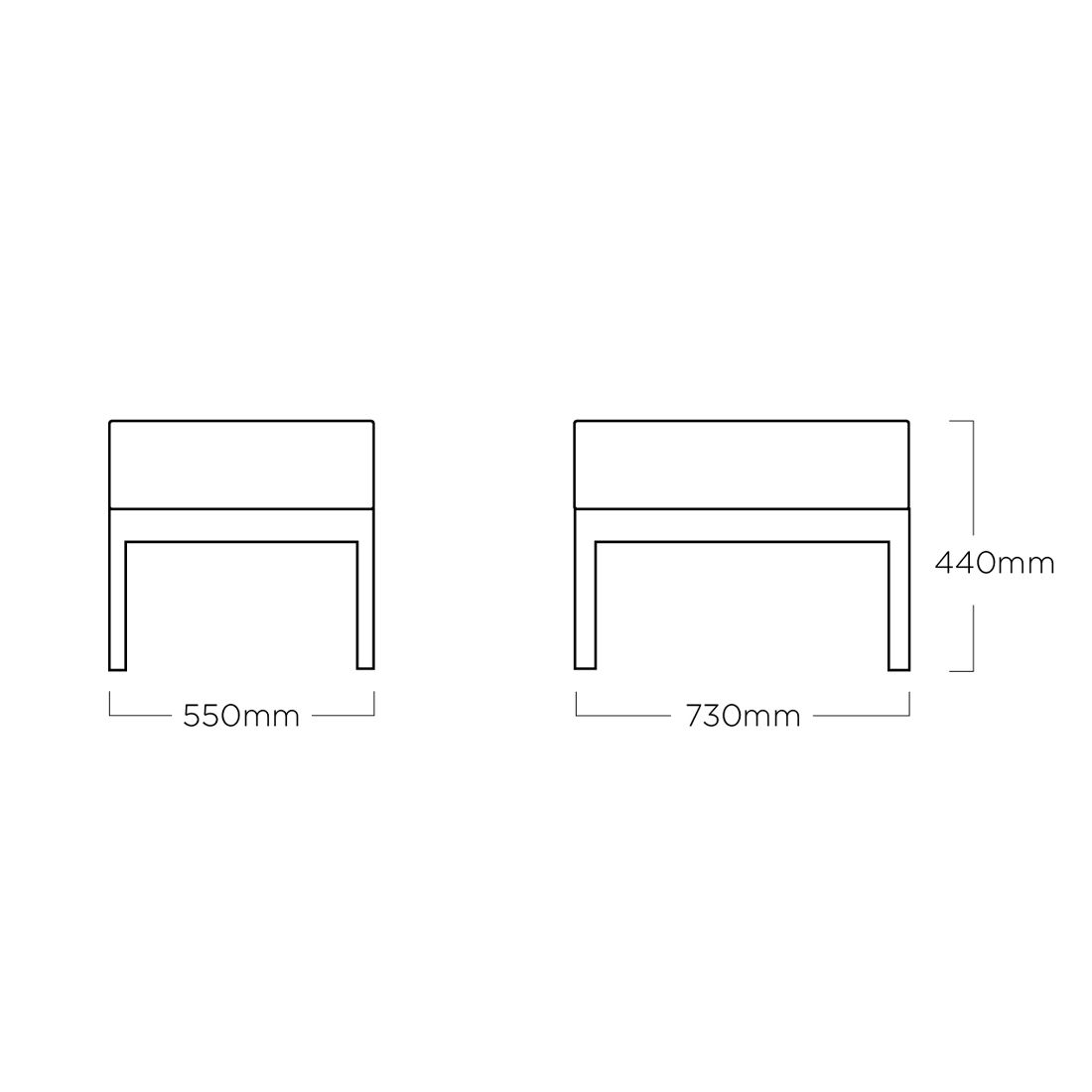 Kettler Pure City-Line Hocker Aluminium/Sunbrella