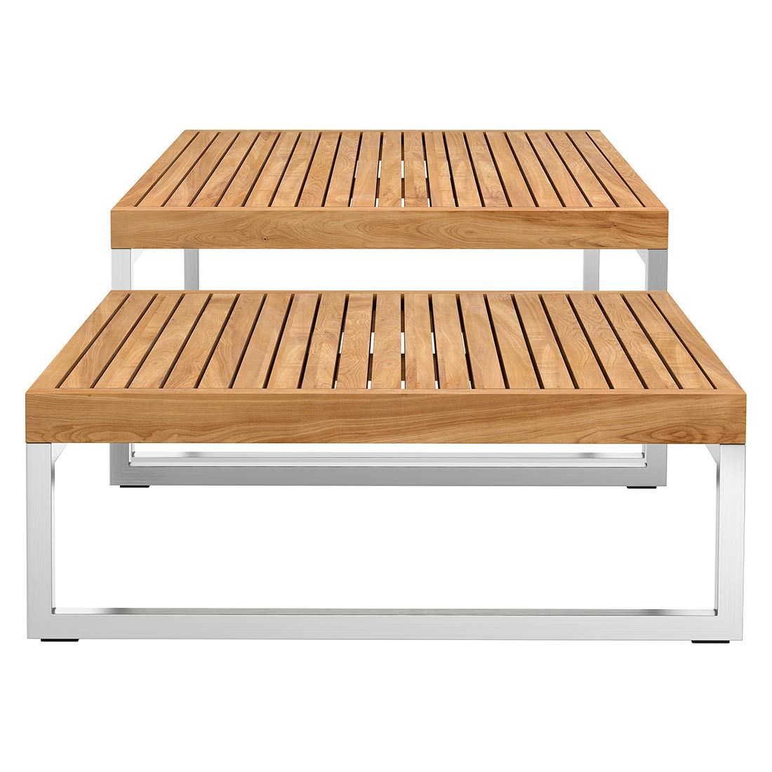 OUTLIV. Hawaii Loungetische 2er Set Edelstahl/Teak