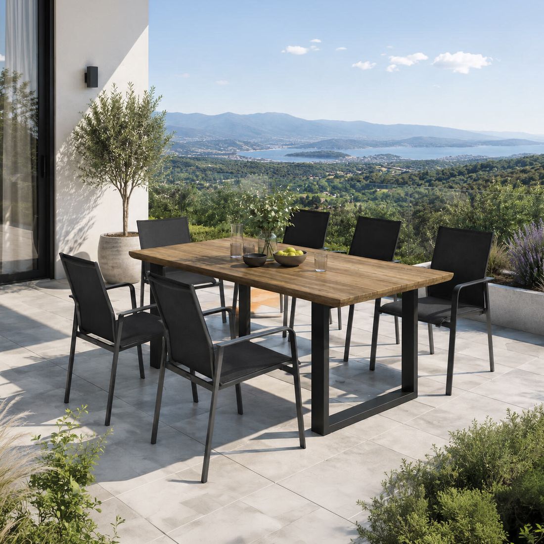 Solpuri Breeze Gartenmöbel-Set L (6 Plätze) mit OUTLIV. Tisch 200x100cm