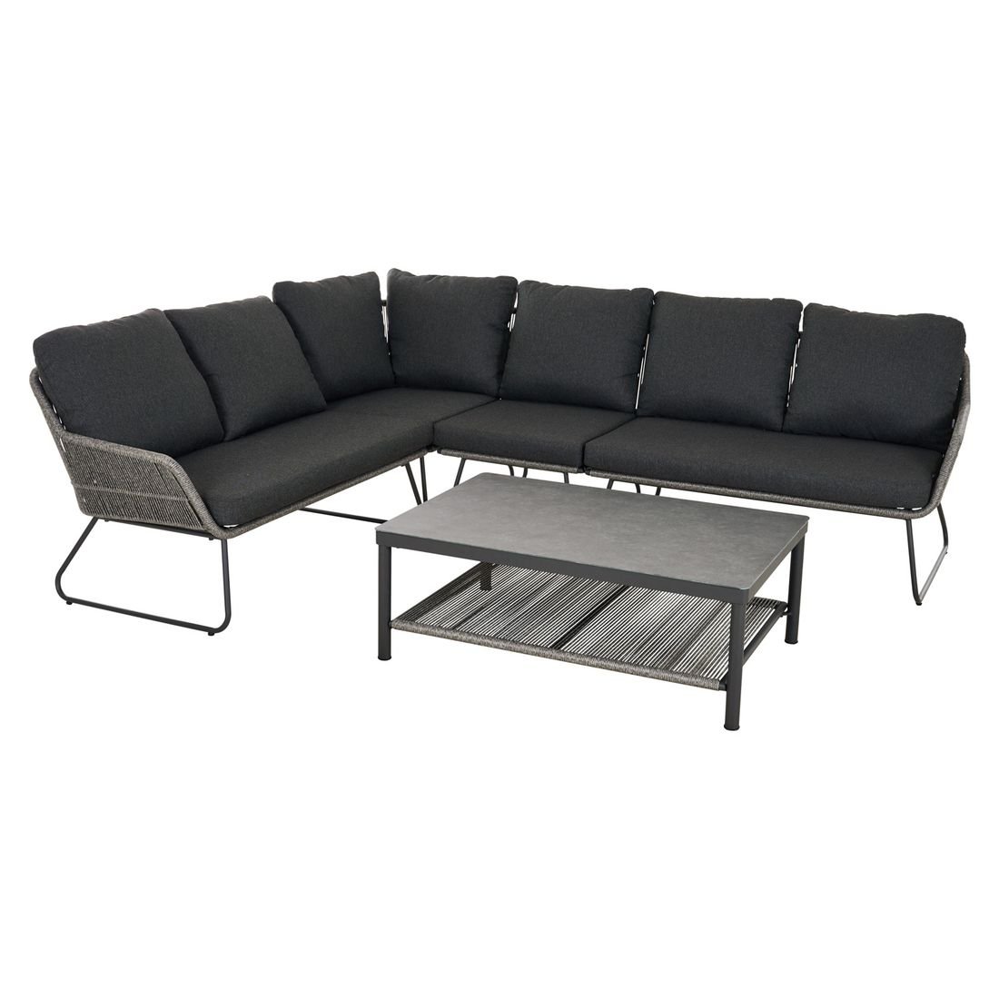 Siena Garden Kansas Ecklounge inkl. Loungetisch Aluminium/Geflecht