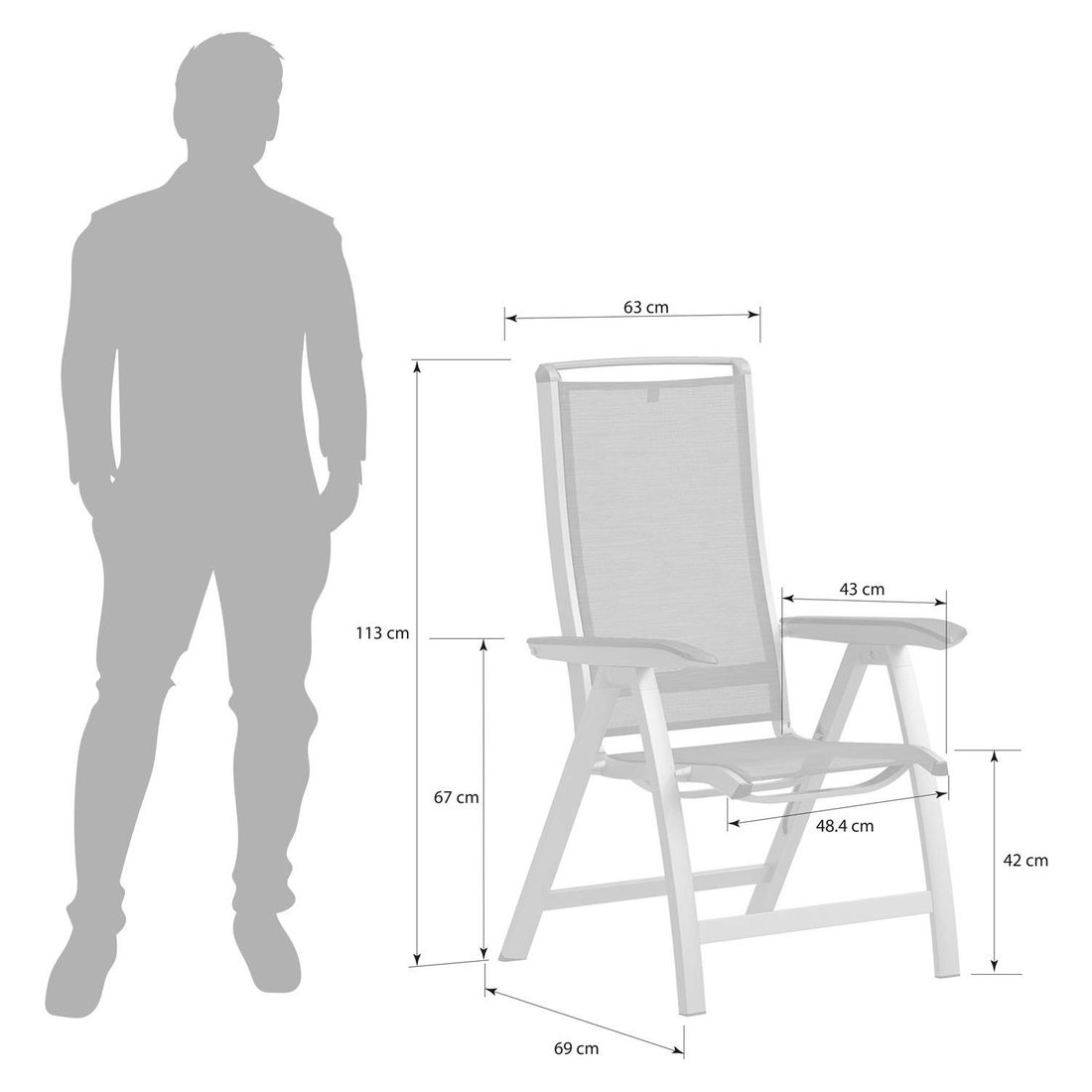Kettler Forma II Gartenmöbel-Set L verstellbar (6 Plätze) mit OUTLIV. Tisch 220x100cm