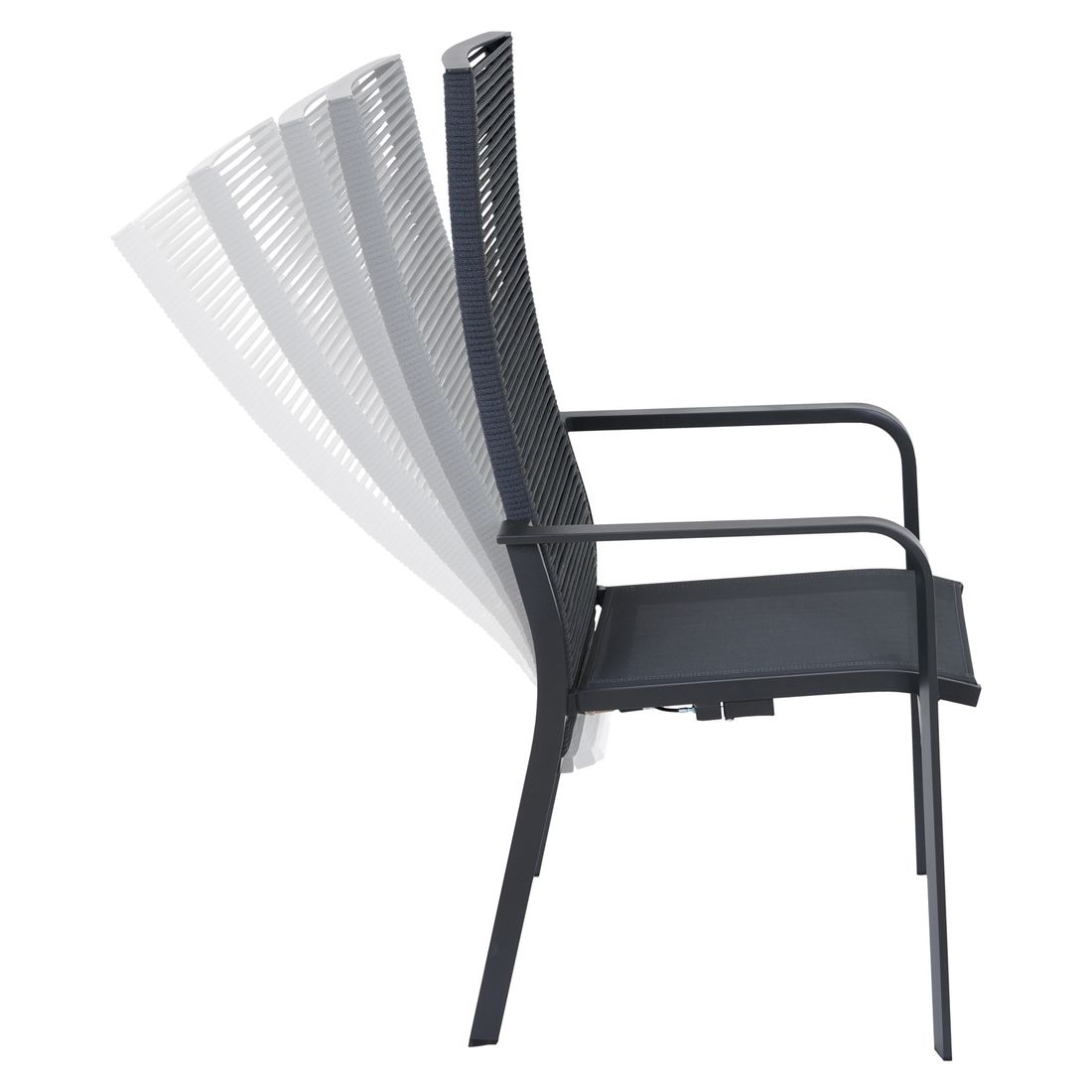 Siena Garden Carlton Stapelsessel verstellbar Aluminium/Rope