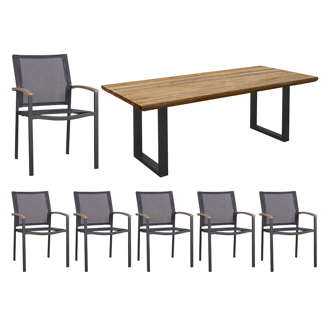 Zebra Alex Gartenmöbel-Set L (6 Plätze) mit OUTLIV. Tisch 200x100cm