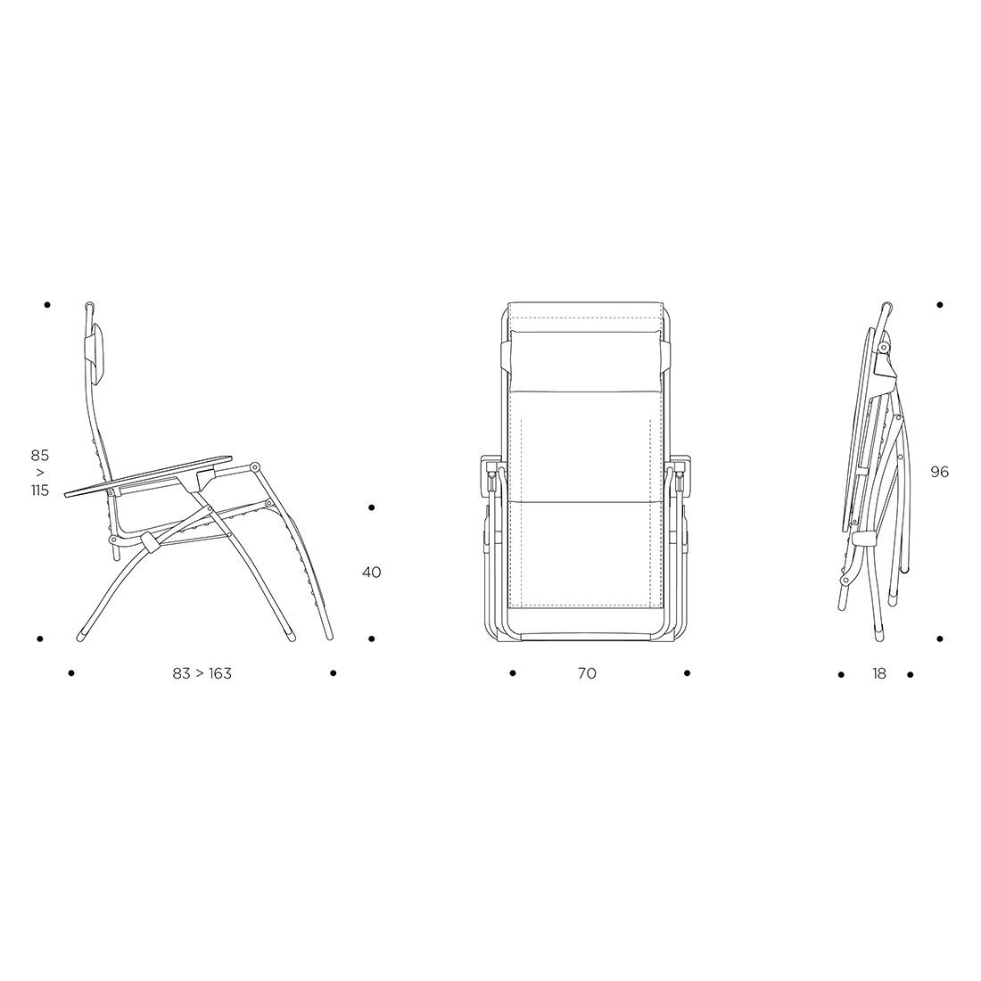 Lafuma Futura Relaxliege Stahl/Be Comfort