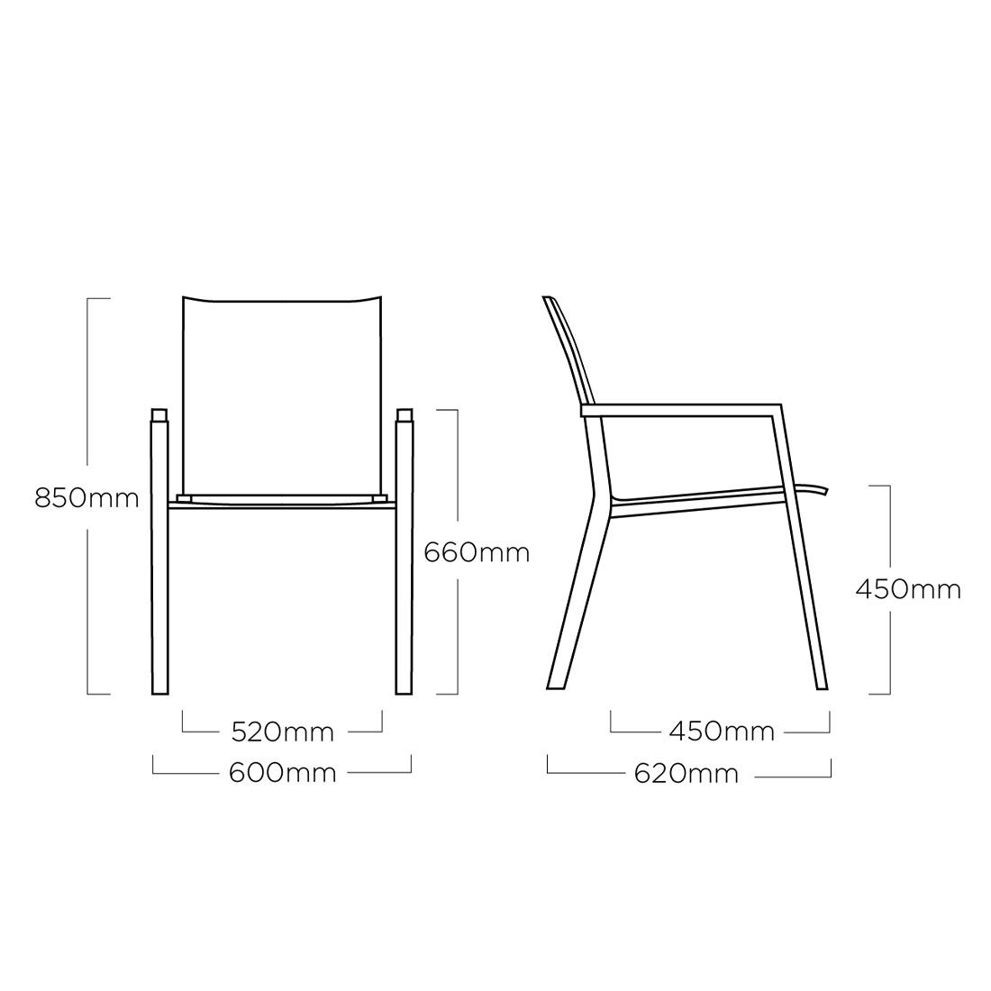 Kettler Rasmus Stapelsessel Aluminium/Textilene