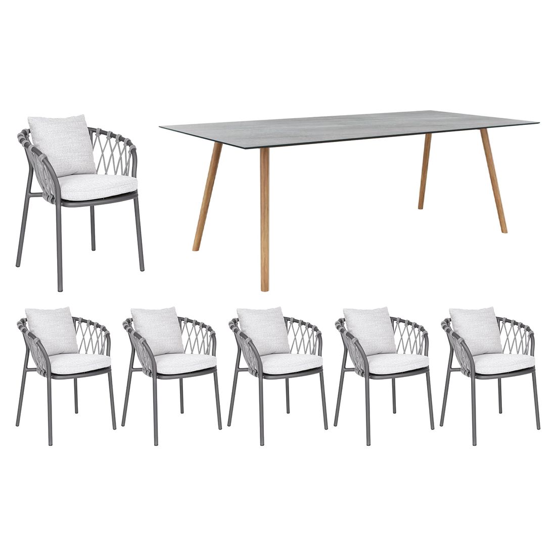 Stern Klea Gartenmöbel-Set L (6 Plätze) Tisch 200x100cm