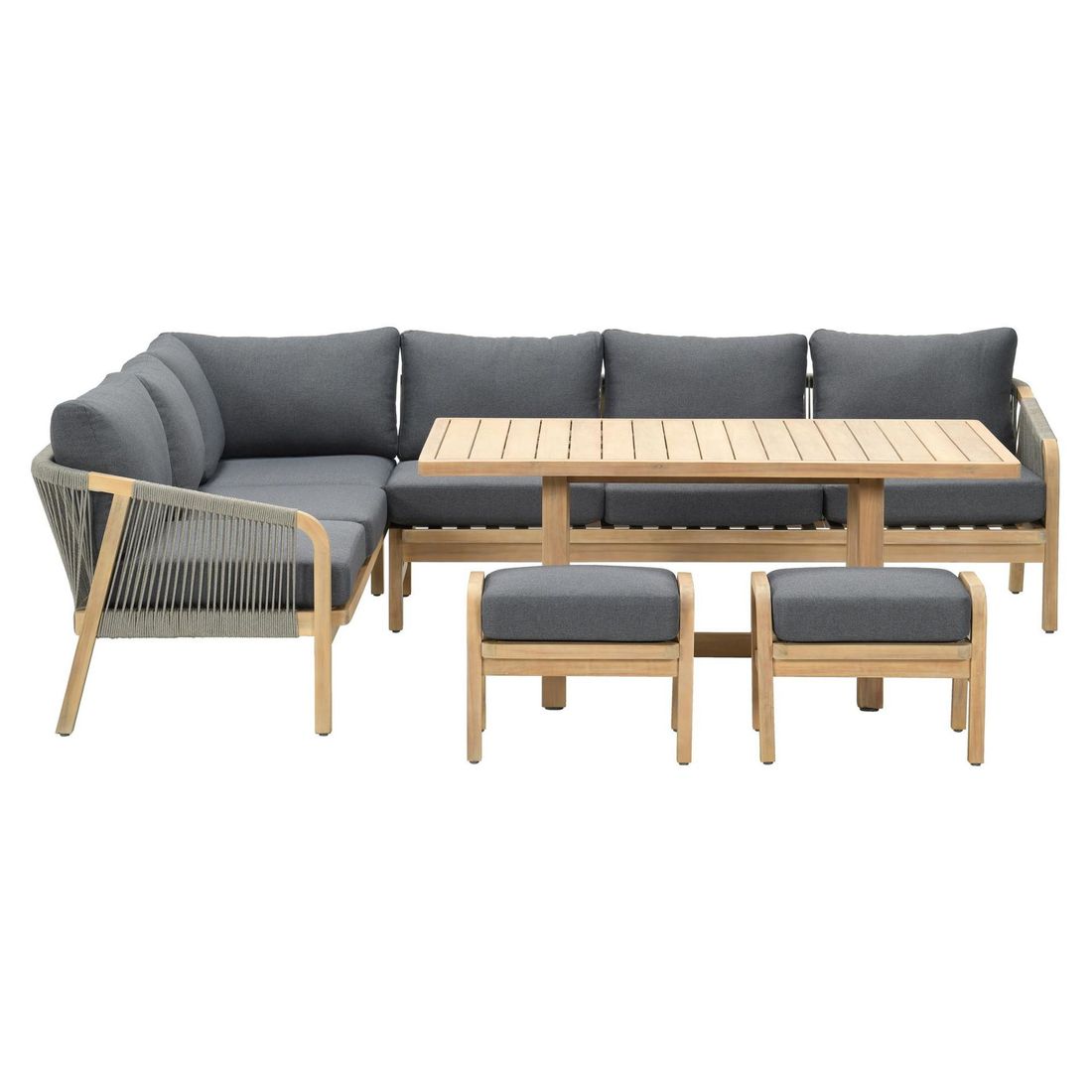 Garden Impressions Santos Dininglounge Tisch 150x90cm Akazie/Rope/Polyester