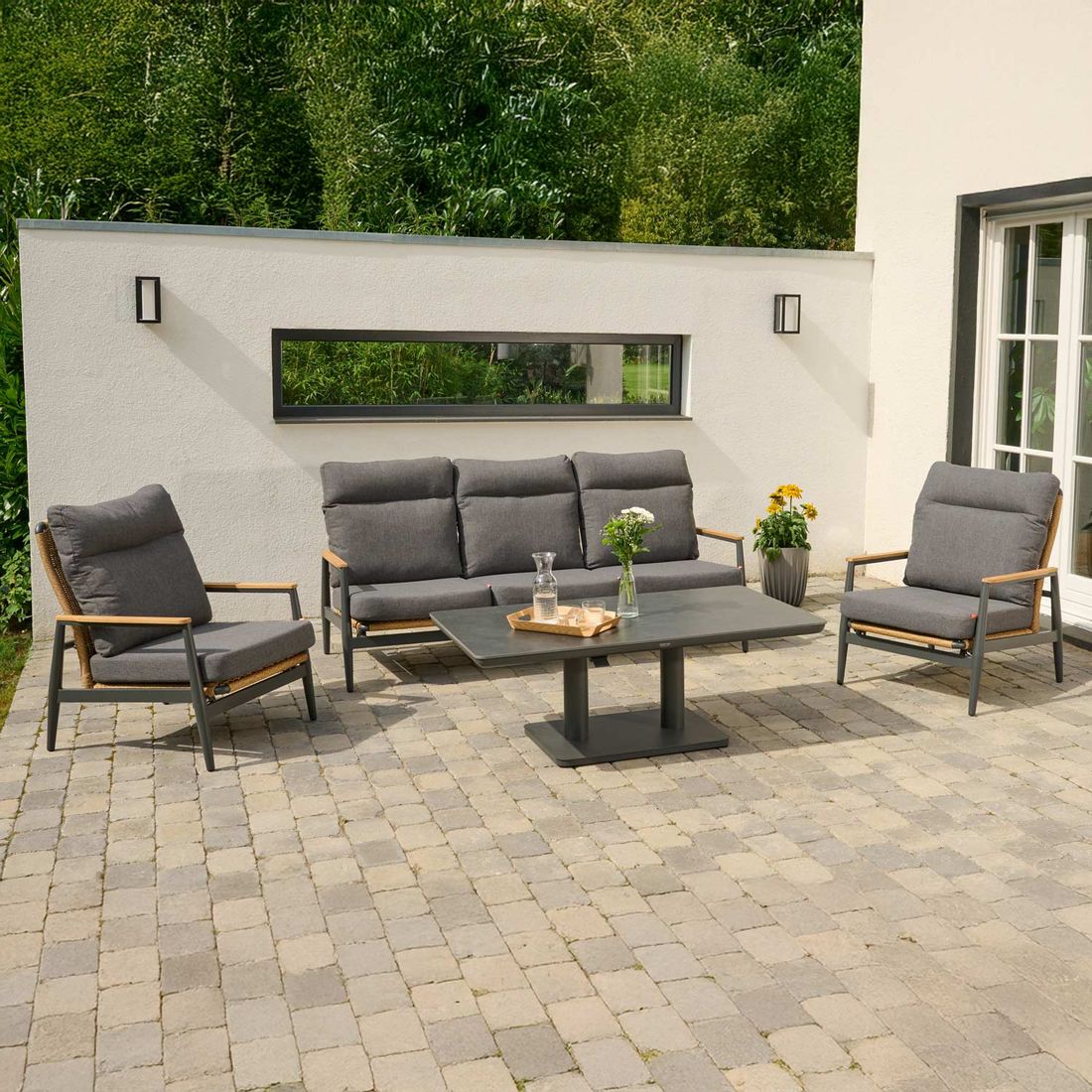 Siena Garden Roma Loungeset Aluminium/Geflecht