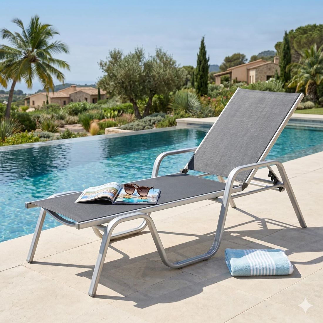 Kettler Basic Plus Gartenliege verstellbar Aluminium/Outdoorgewebe