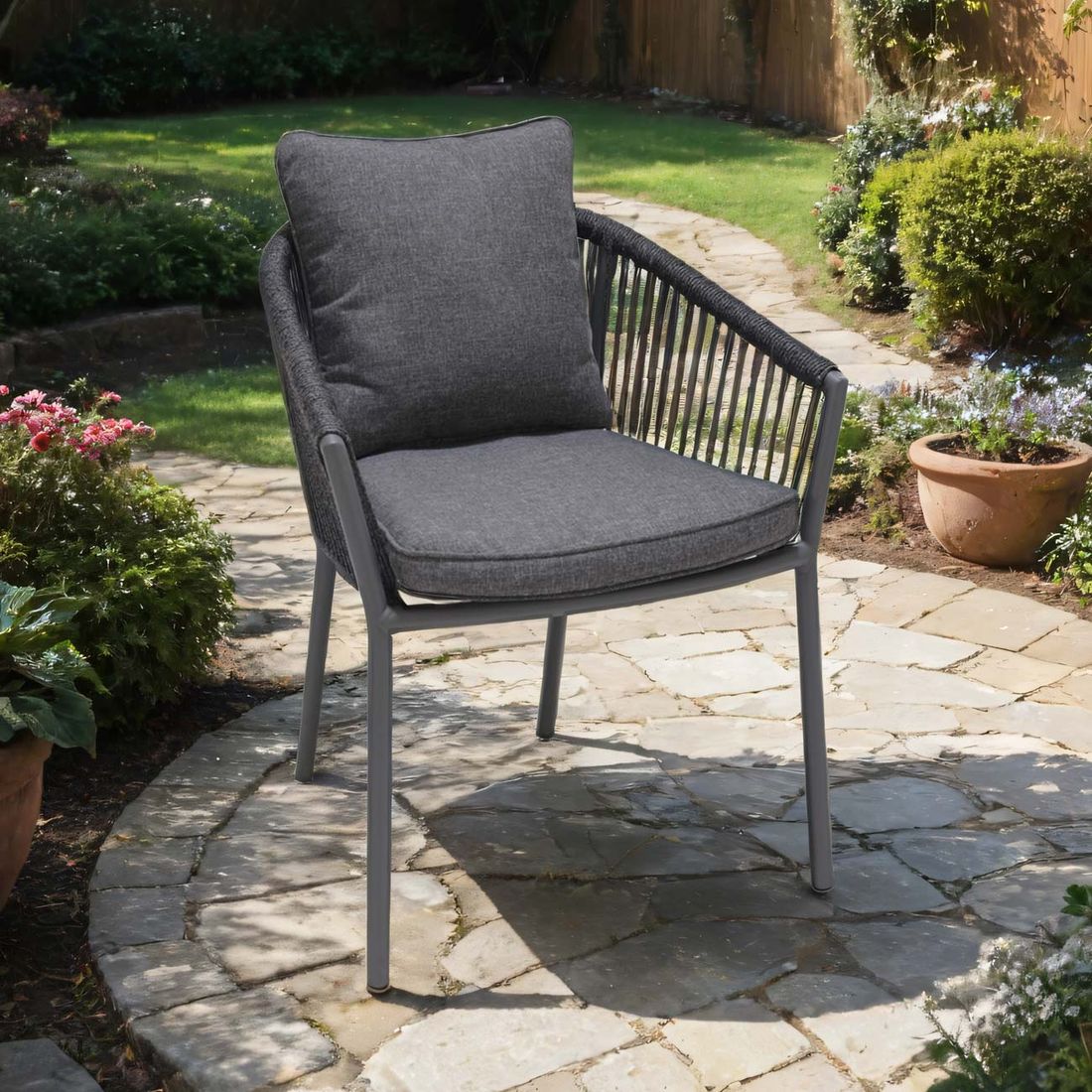 LifestyleGarden Viborg Stapelsessel Aluminium/Rope