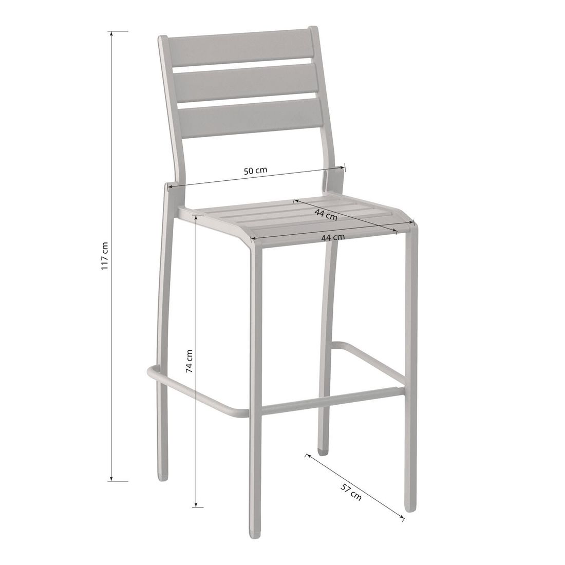 Kettler Latitude Garten-Barstuhl Aluminium