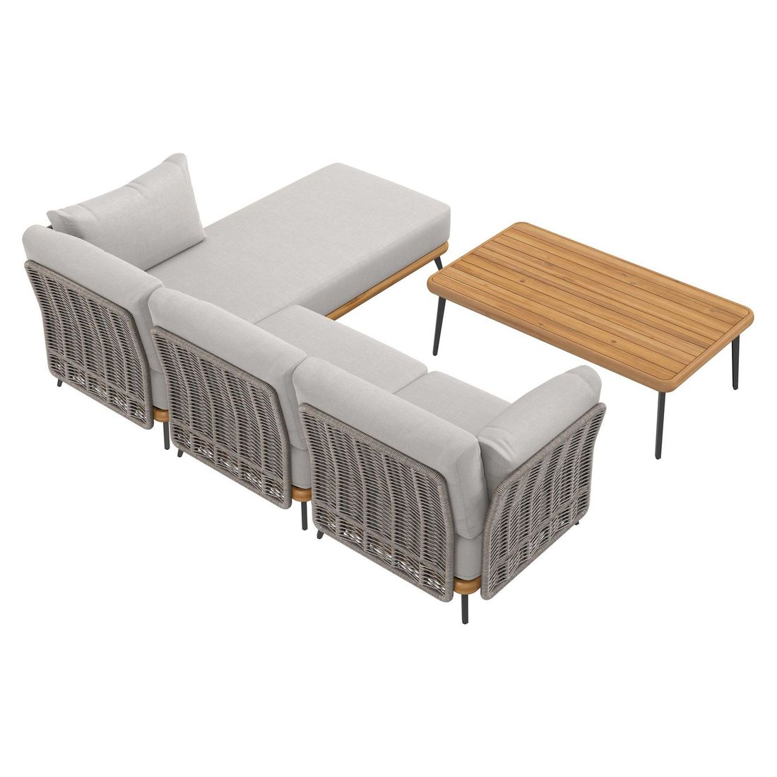 OUTLIV. Ava Ecklounge inkl. Loungetisch Akazie/Rope/Polyester