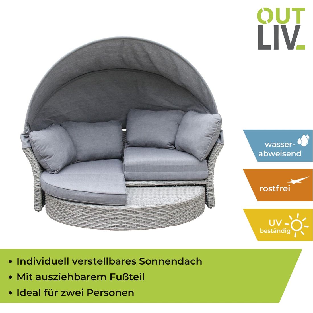 OUTLIV. Seattle Loungeinsel Geflecht/Olefin