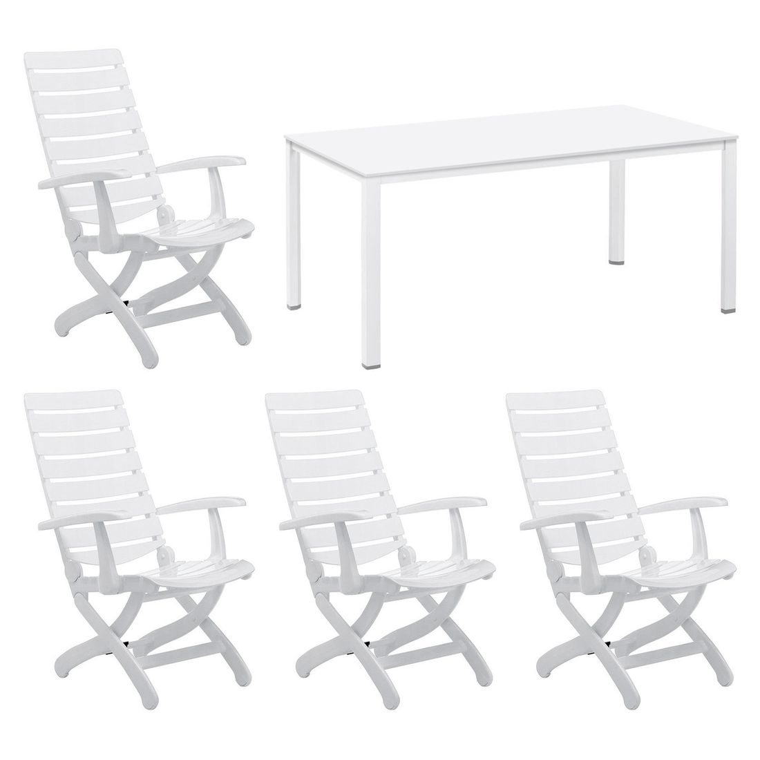 Kettler Tiffany Gartenmöbel-Set M verstellbar (4 Plätze) Tisch 160x95cm