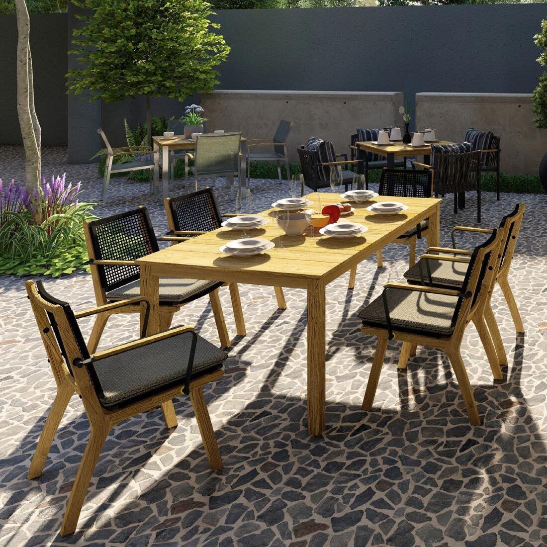 Zebra Derex Gartentisch 180x100cm Teak recycelt