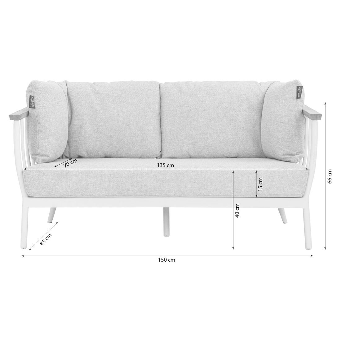 Apple Bee Condor Gartenloungesofa Aluminium/Bee Wett
