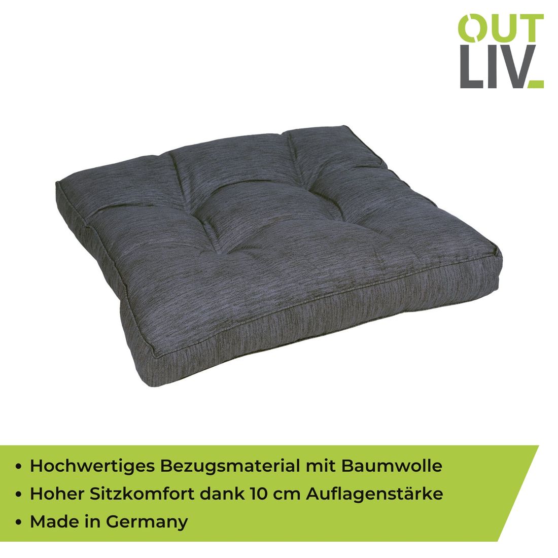 OUTLIV. Lounge-Ersatzkissen 73x73x10cm