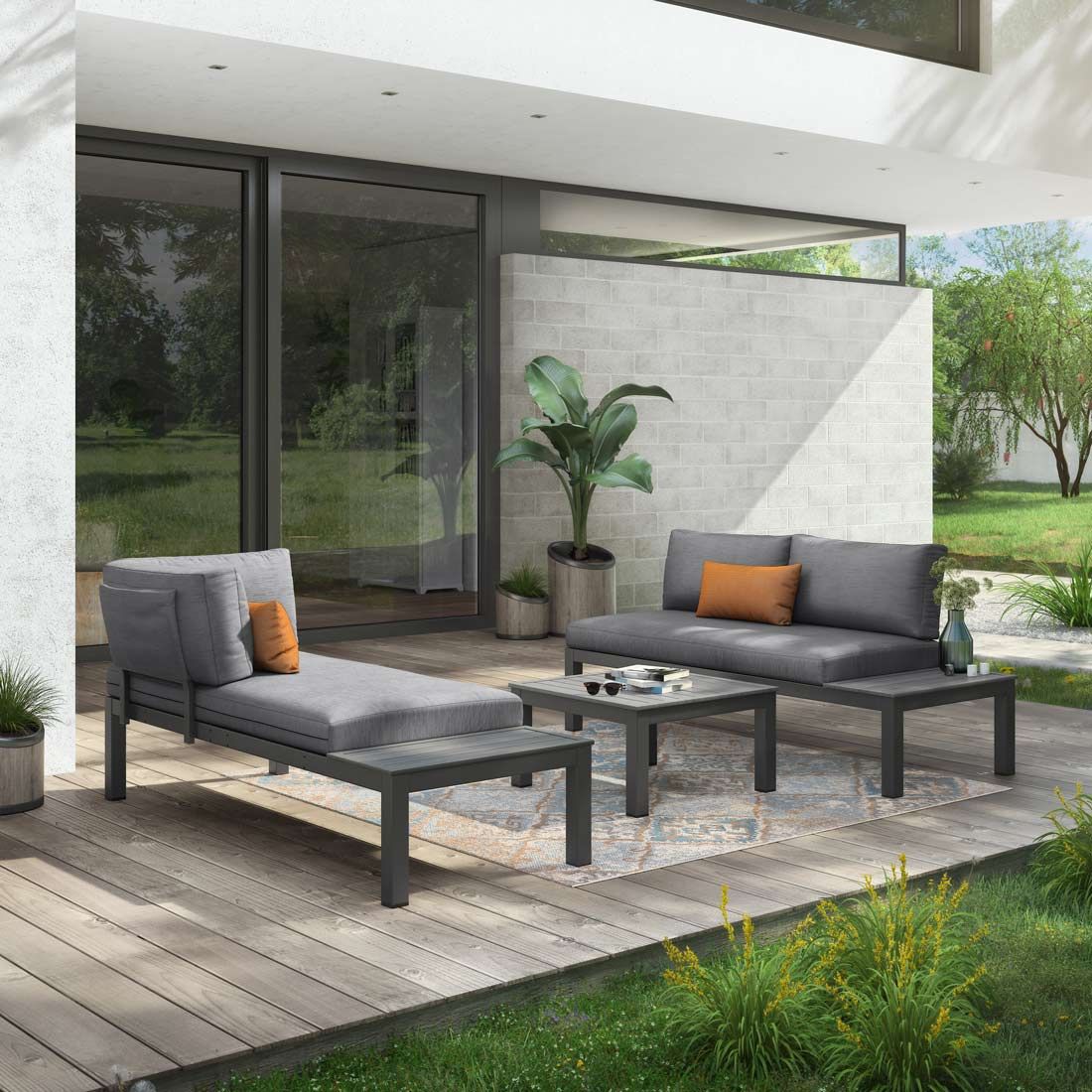 OUTLIV. Morsum Modulare Ecklounge Aluminium/Spunpolyester