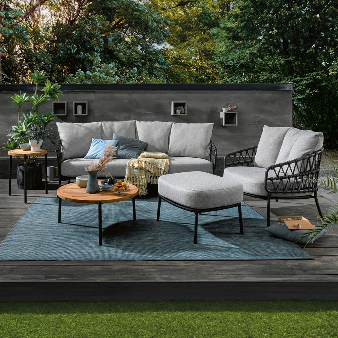 4Seasons Calpi Loungeset inkl. Loungetisch Edelstahl/Rope/Olefin