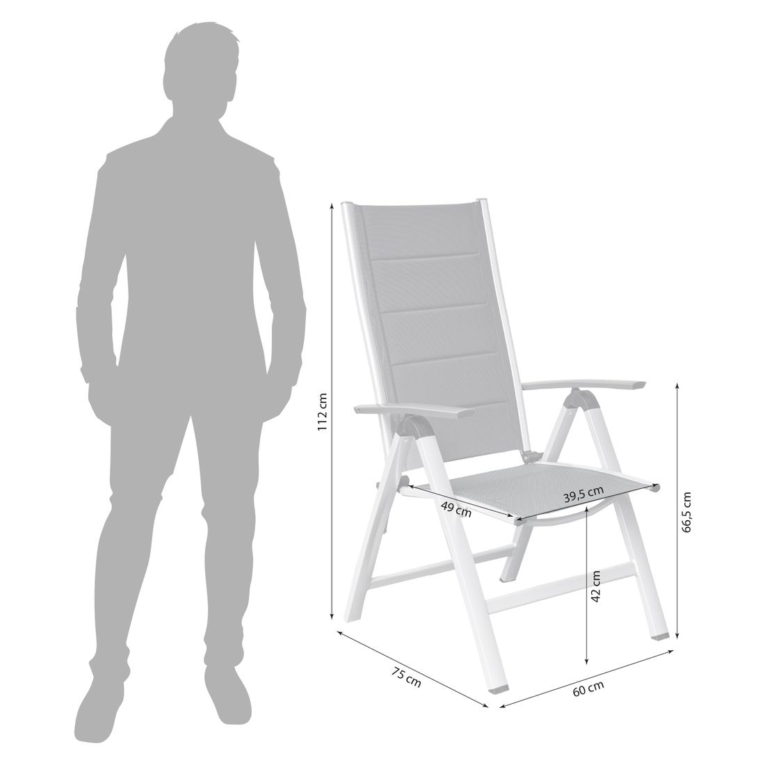 LC Garden Unicamo Klappsessel verstellbar Aluminium/Textilene