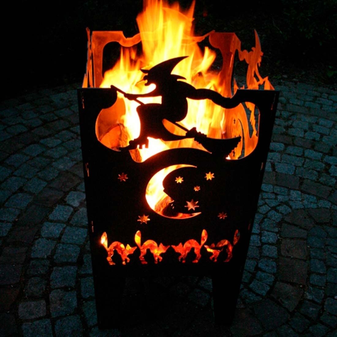 SvenskaV Hexe Feuerkorb Rohstahl  35,5x37,0x75 cm